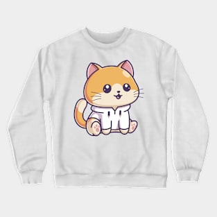 Cute kitten wearing a jacket Crewneck Sweatshirt